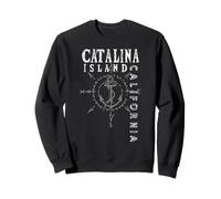 Catalina Island Sailing Anchor Wind Rose Compass Nautical Sudadera
