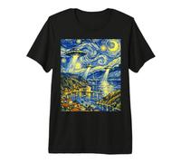 Catalina Island UFO Noche Estrellada Estilo Paranormal Art Design Camiseta Premium