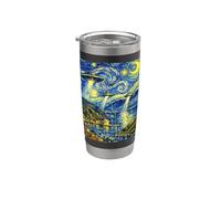 Catalina Island UFO Noche Estrellada Estilo Paranormal Art Design Vaso térmico de acero inoxidable de doble pared