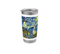 Catalina Island UFO Noche Estrellada Estilo Paranormal Art Design Vaso térmico de acero inoxidable de doble pared