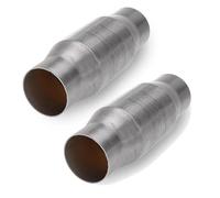 Catalizadores para tubos escape Catalizador Convertidor catalítico soldable de 1/2 x 3 pulgadas, entrada/salida universal, 400 celdas, 11 pulgadas de largo, acero inoxidable, alto flujo(2x)