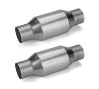 Catalizadores para tubos escape Catalizador Convertidor catalítico soldable de 1/2 x 3 pulgadas, entrada/salida universal, 400 celdas, 11 pulgadas de largo, acero inoxidable, alto flujo(2pcs)