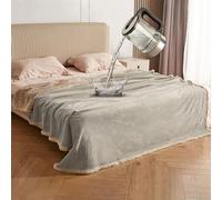 Catalonia Manta Impermeable, Colcha, Cama, sofá, Manta de Peluche, Funda Protectora para sofá, Manta de Vida Repelente al Agua, Manta de Forro Polar Sherpa para Cama, sofá, Camello/Topo 152 x 127 cm