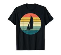 Catamarán de época navegando Antes del Atardecer Retro Camiseta