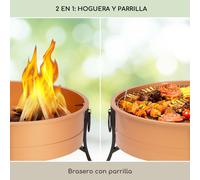 Catania 2 en 1 Brasero Ø80 cm Parachispas Ø70cm Parrilla Acero Cobre Blumfeldt