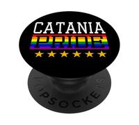 Catania Pride Italy Gay Lesbianas Queer LGBT Rainbow Flag PopSockets PopGrip Adhesivo
