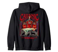Catanic Panic Satanic Cat Retro Vintage Funny Adult Humor Sudadera con Capucha