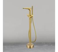 CATANK Bath Tap Floorstanding Brushed Gold with 360 Rotatable Hot and Cold Brass Freestanding Bath Taps Floor Mounted