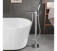 CATANK Bathroom Mixer Tap for Free Standing Bath Hot and Cold 360° Rotation Freestanding Taps for Bath with Hand Shower,Chrome