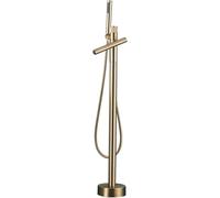 CATANK Freestanding Bath Tap, Creative 2 Mode Freestanding Floor Mounted Bath Tap, Brass Bathtub Faucet with Shower,Brushed Gold