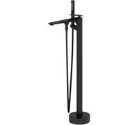 CATANK Freestanding Bath Taps, 2 Function Water Outlet Brass Single Handle Floor Standing High Flow Bath Taps Free Standing Floor Bath Taps, Black