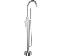 CATANK Freestanding Bath Taps Chrome with 360 Rotatable Single Handle Hot and Cold Brass Chrome Freestanding Bath Tap