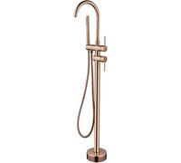 CATANK Freestanding Bath Taps Mixer, Floor Standing 2 Mode Freestanding Bath Mixer Tap, 360° Rotating Bathroom Taps,Rose Gold
