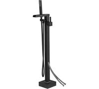 CATANK Freestanding Bathtub Faucet Open Waterfall Freestanding Bath Taps with Shower Attachment 360° Rotation,Black