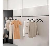 CATANK Perchero de Techo de Altura Ajustable, Perchero Comercial, Perchero para Tienda de Ropa, Perchero Negro para escaparate.