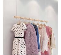 CATANK Perchero Perchero Perchero Montado en el Techo, Perchero de Altura Ajustable Perchero para exhibición de Ropa al por Menor Varilla Colgante de Madera Multiusos Armario Carril de al