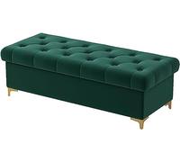 CATANK Reposapiés tapizado con Banco otomano Plegable de Terciopelo, Asiento tapizado de Primera Calidad, Taburete Multifuncional para Zapatos, para Dormitorio, Sala de Estar, Entrada