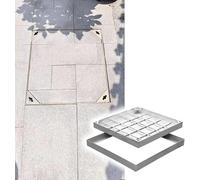 CATANK Tapa y Marco Rectangular de Acero Inoxidable para Pozo, 5 cm de Alto, 30 x 90 cm (11,8 x 35,4 Pulgadas) para Patio, jardín y Escuela. Solución de Acceso empotrada Duradera.