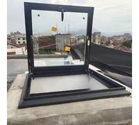 CATANK Ventana de Techo claraboya de Doble acristalamiento con Vidrio Templado y amortiguadores de Gas, trampilla de Acceso al Techo de Aluminio para Escalera de desván o Garaje.