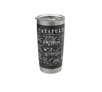 Catapulta Medieval Antiguo Asedio Motor Divertido Vintage Patente Vaso térmico de acero inoxidable de doble pared