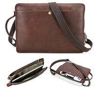 CataPurus Funda delgada de cuero de grano superior para laptop de 14.2 pulgadas, hecha a mano, correa ajustable y 2 bolsillos, compatible con MacBook Pro de 14 pulgadas 2021 2022 M1 Pro/M1 Max A2442 y