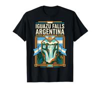 Cataratas del Iguazú Bandera Argentina Cascada Vintage Arte de Viaje Camiseta