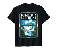 Cataratas del Iguazú Bandera Argentina Cascadas Vintage Viaje Arte Camiseta