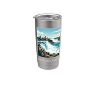 Cataratas del Niágara Nueva York Canadá Cascada Vintage Viajes Vaso térmico de acero inoxidable de doble pared