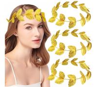 CATASTRBT Corona Laurel Romana 3 Piezas Diadema Griega Corona de Laurel Dorada Diadema Diosa Griega Accesorios para Hombres y Mujeres, Carnaval, Cosplay, Fiestas, Graduación, Boda