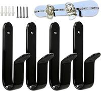 CATASTRBT Soporte Skate Pared 4 Piezas Soporte Esquis Soportes de Pared para Snowboard Estante de Exhibición de Snowboard Skateboard Longboard Monopatin para Habitación Garaje