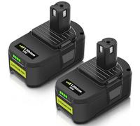 Catastro 2 Pieza 5500mAh Batería para Ryobi 18V 5.5Ah RB18L50 Repuesto para Ryobi Batería P108 P107 P122 P104 P105 P102 P103 RB18L40 RB18L25 con Indicador LED
