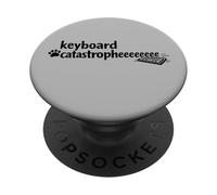 Catástrofe de Teclado Lindos Chistes tontos para Personas Que aman a los Gatos PopSockets PopGrip Adhesivo