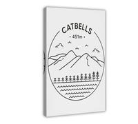 Catbells Derwentwater Cumbria Lake District - Póster en lienzo para decoración de dormitorio, oficina, habitación, regalo, 50 x 75 cm