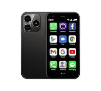 CatCalls Mini Smartphone desbloqueado 4G, 3.0 pulgadas, 32 GB, ampliable hasta 128 GB, doble SIM, Android 10.0, soporte WiFi Bluetooth Backup teléfono (XS15-Black)