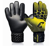 Catch & Keep Guantes de Portero para niños Junior Pro 3.0 Amarillo, Talla 7, Guantes de Portero Profesionales para niños con Soporte para el Pulgar y Vendaje de muñeca más Grueso