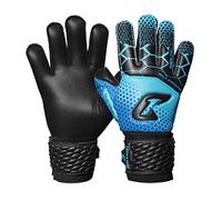 CATCH & KEEP Guantes de portero para niños, protector de garra, color azul, talla 6, guantes de portero profesionales para niños con protección de dedos, soporte para el pulgar y vendaje de muñeca más