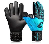 CATCH & KEEP Kralle Junior Pro 3.0 - Guantes de Portero Profesionales para Niños - Falcon Grip Resistentes - Fútbol (6, Azul)