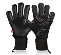 CATCH & KEEP Nero Deep Dark - Guantes de portero profesionales para adultos, con agarre interno extremadamente fuerte y corte perfecto, palma de neopreno (negro, 10)