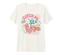 Catch Me by The Sea Beach Chanclas Tropical Summer Graphic Camiseta Premium