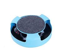 Catch Mouse Motion Cat Juguete interactivo divertido rompecabezas juguete inteligente giratorio gato ratón juguetes con almohadilla para rascar para gatos gatitos jugando (Sin caja de color)