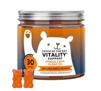 Catch Of The Day Vitality Support - Omega 3 DHA 50mg - Sin Pescado - con Vitamina C y E, Aceite Microalga - Sistema Inmunitario - 30 unidades (1 mes) - Sin Azúcares, Vegano - Bears with Benefits