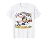 Catch The Eggs Funny Easter Bunny Buceo Catch Baseball Boys Camiseta