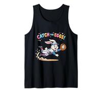 Catch The Eggs Funny Easter Bunny Buceo Catch Baseball Boys Camiseta sin Mangas