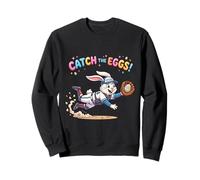 Catch The Eggs Funny Easter Bunny Buceo Catch Baseball Boys Sudadera