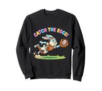 Catch The Eggs Funny Easter Bunny Buceo Catch Baseball Boys Sudadera