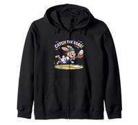 Catch The Eggs Funny Easter Bunny Buceo Catch Baseball Boys Sudadera con Capucha