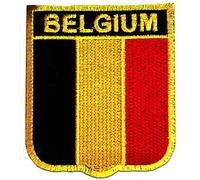 Catch the Patch Bélgica Parche Termoadhesivo 6,4 x 7,3 cm para Adultos Niños con Bandera Nacional Tricolor Auténtica, Souvenir Viaje Mundial 2026 Decoración