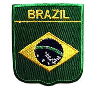 Catch the Patch Brasil Parche Termoadhesivo 6,5 x 7,5 cm para Adultos Niños con Bandera Nacional Tricolor Auténtica, Souvenir Viaje Mundial 2026 Decoración