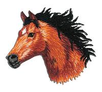 Catch the Patch Caballo Cabeza Parches Termoadhesivos Animales 5,6 x 5,5 cm para Niños con Tela Tejido Algodón Original, Perro Gato Ropa Pantalones Jeans Coser Reparación
