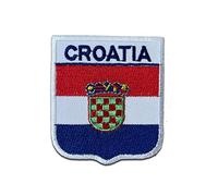 Catch the Patch Croacia Parche Termoadhesivo 6,1 x 6,9 cm para Adultos Niños con Bandera Nacional Tricolor Auténtica, Souvenir Viaje Mundial 2026 Decoración
